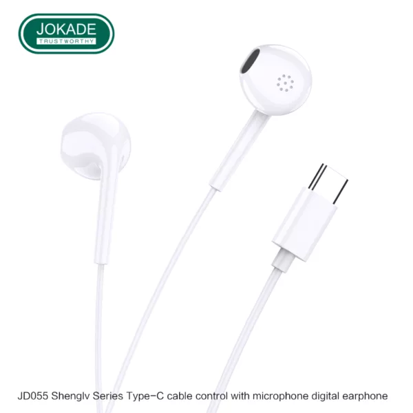 JOKADE - JD055 Type-C PLUG wired microphone digital earphones (1.2M) BLACK