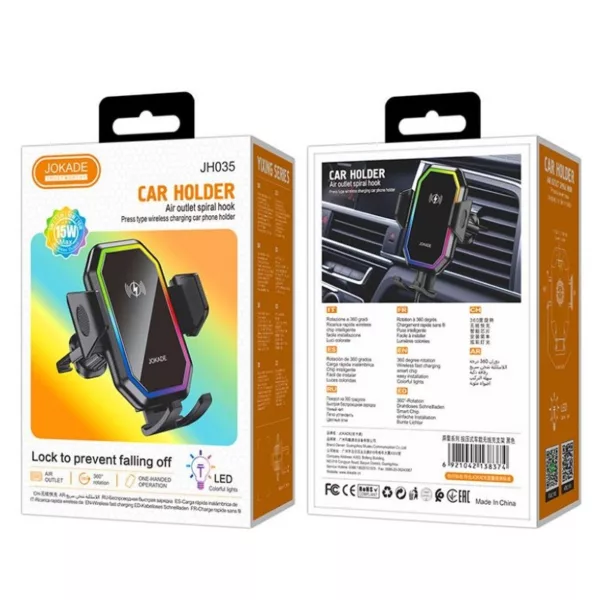 Suport auto Jokade JH035 cu incarcare wireless