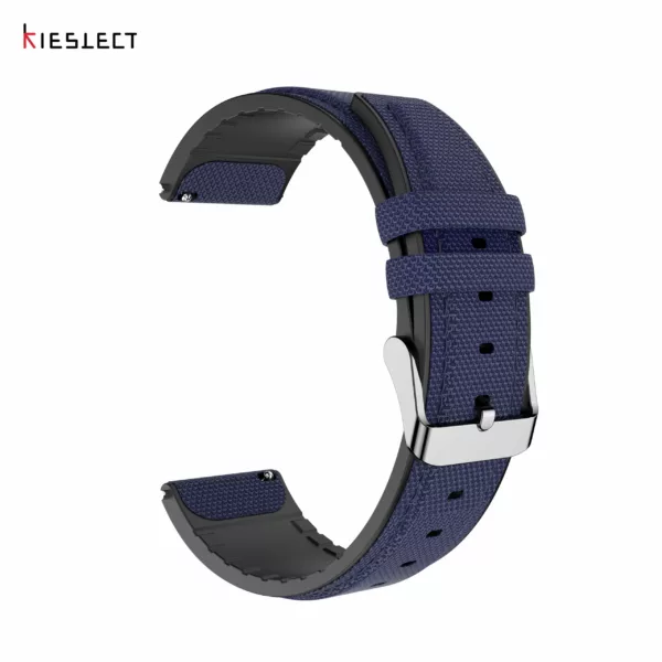 Kieslect 22MM Navy Silicone+Nylon Woven Strap
