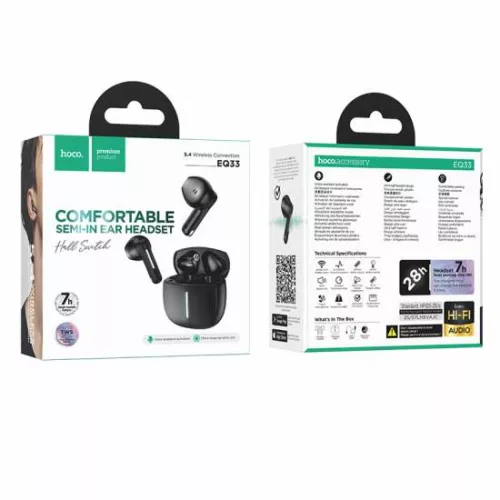 HOCO. EQ33 Wireless Headphones with Charging Case (BT v5.4) - White