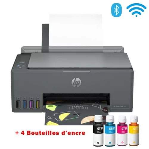 Imprimante à Réservoir Intégré 3En1 HP Smart Tank 581 Couleur Wi-Fi - Noir (4A8D4A)